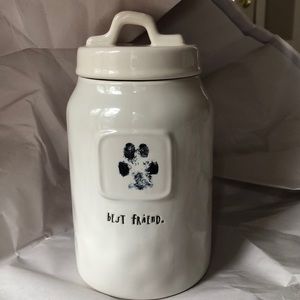 Rae Dunn dog treat canister.